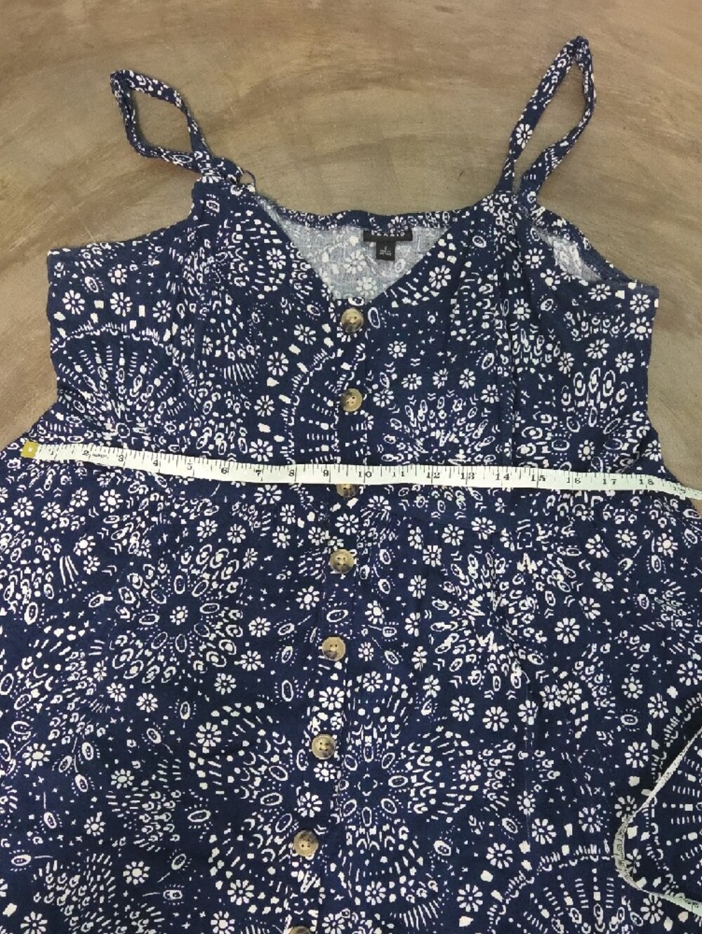 torrid Navy and White Floral Button-Front Sundress - Picture 4 of 5